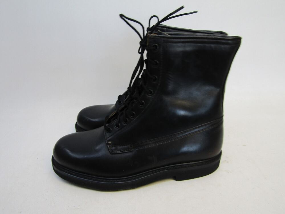 EUC FLOAT AWAYS Mens Sz 9 E Black Leather Work Cush-N-Crepe Soles Lineman Boots
